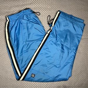 Wilson Baby Blue Waist Cinch Adjustable Ankle Fleece Lined Windbreaker Pants